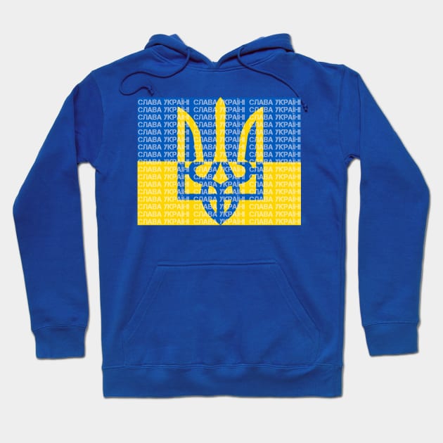 Ukraine Flag Trident-Slava Ukraini Hoodie by Scar